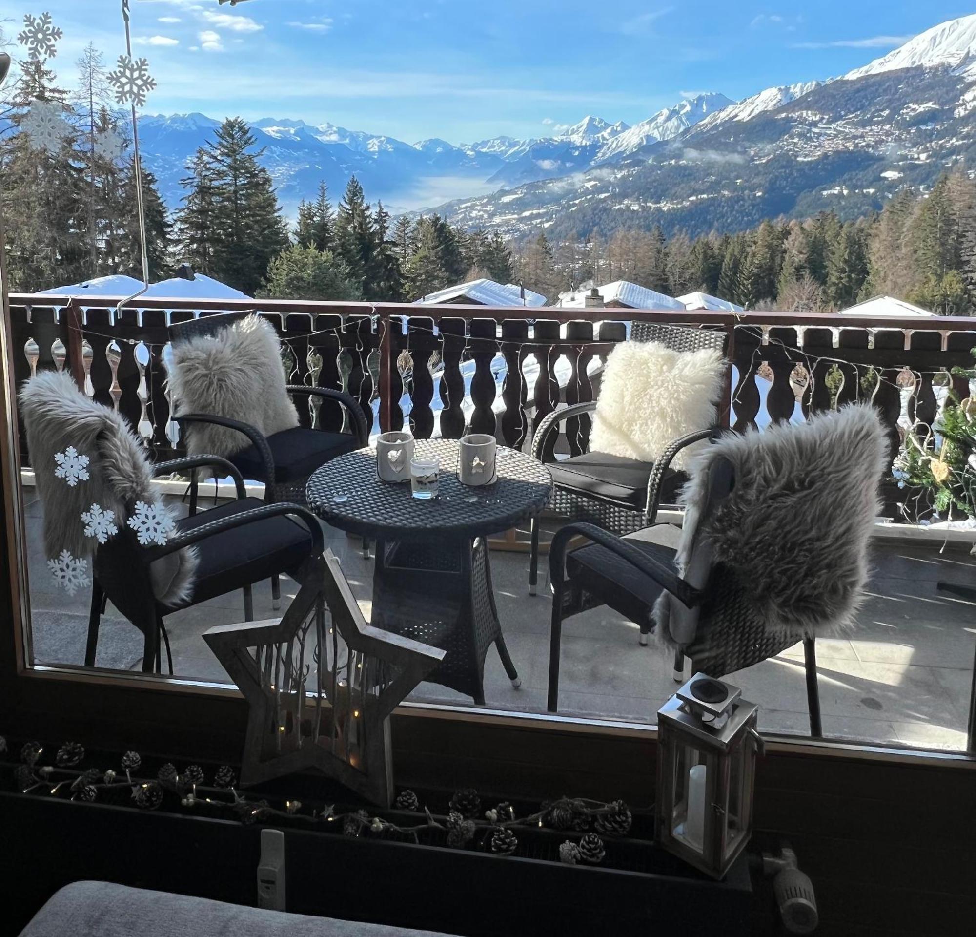 Residence Robin Des Bois, Crans-Montana, Luxueux Appartement Avec Vue Imprenable Exterior photo